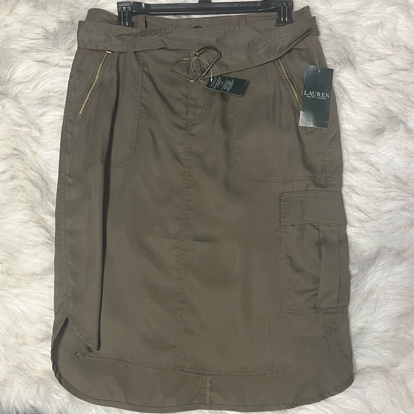 Lauren Ralph Lauren Warm Olive Green Skirt - Picture 1 of 6